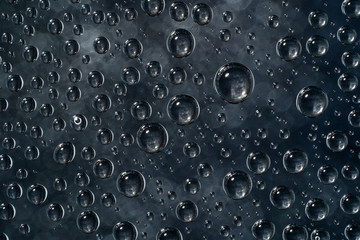 Water Droplets on Glass with Black Background
