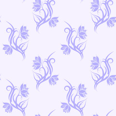 Fototapeta na wymiar Violet tribal Flower seamless pattern. Backdrop vector illustration
