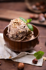Fresh hazelnut ice cream