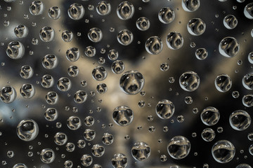 Water Droplets on Glass with Skull Background