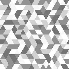 Geometric vector pattern with gray and white triangles. Geometric modern ornament. Seamless abstract background