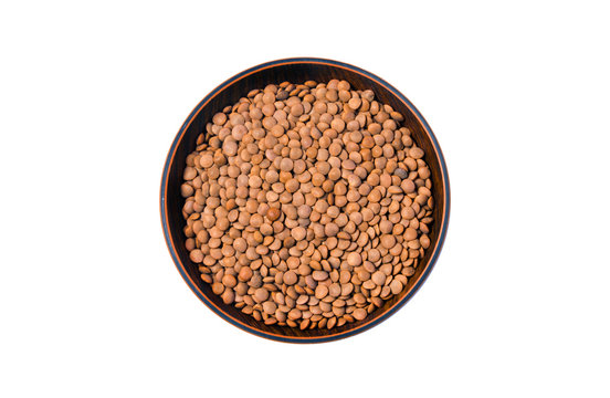 Brown Lentils/ Masoor Also Know as Masoor /Brown Gram, Sabut masoor, Raw lentil, Pakistani/Indian beans isolated on white Background