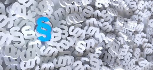 Symbol of Law and Justice - Paragraph / section sign - 3D Rendering