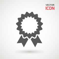 Approved or certified medal icon in a flat design. Rosette icon. Award vector.