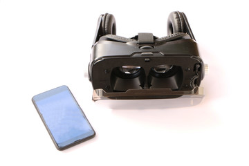 Close up - virtual reality glasses (VR) on the Background white