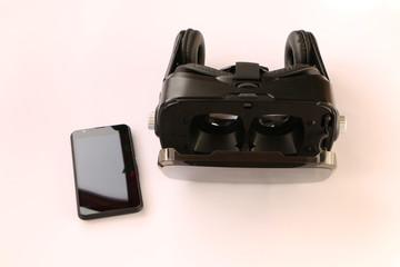 Close up - virtual reality glasses (VR) on the Background white