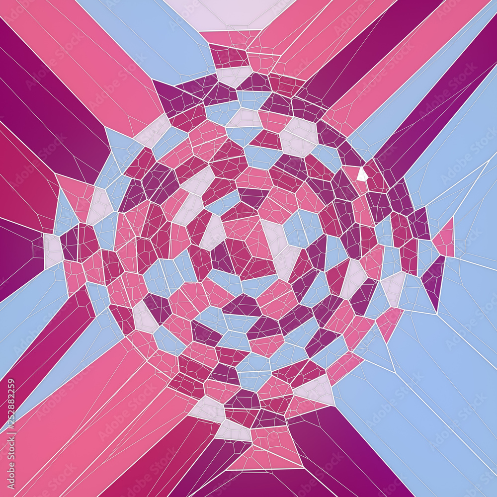 Aufkleber Abstract geometrical concept. Modern covers design with low poly tesselated pattern of multicolored shapes. 3d rendering