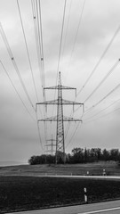 Strommasten der Überlandleitungen in Mittelfranken