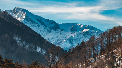 Beautiful winter view at the Untersbergbahn-Salzburg-Austria