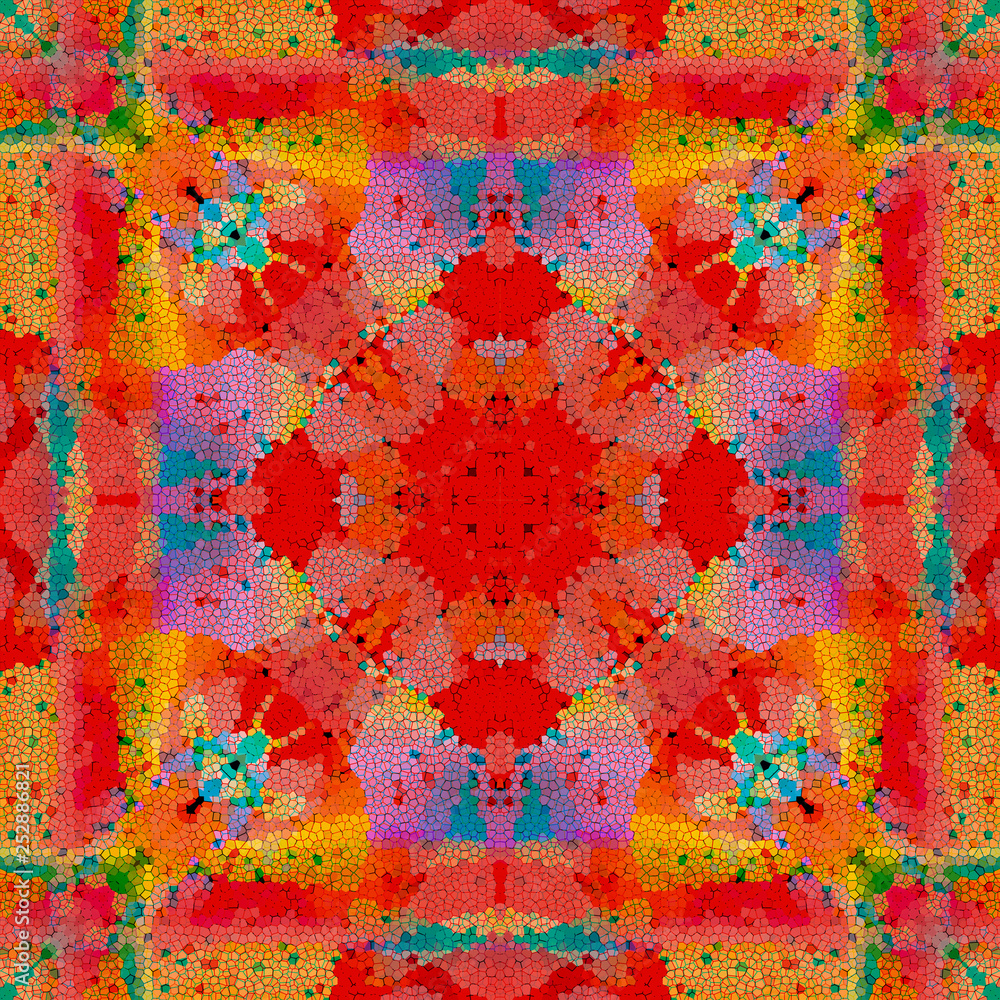 Poster abstract geometric symmetrical fractal background pattern design
