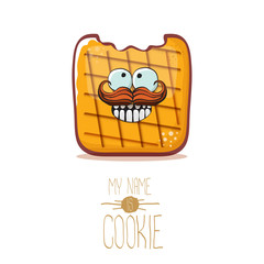 vector funny cookie character isolated on white background. My name is cookie concept illustration. funky food character or bakery label mascot