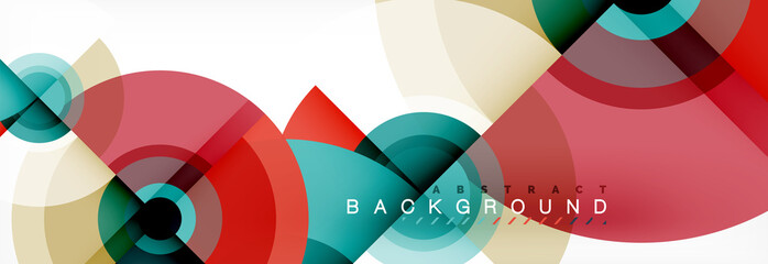 Fototapeta premium Vector circle composition, geometric minimal design illustration