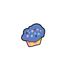 Little delicious cupcake. cute muffin. vector illustration