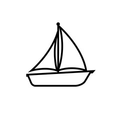 Sailboat line icon.Boat , logo isolated on white background