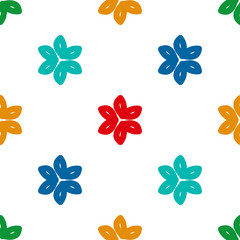 Seamless pattern with a bright floral geometric ornament.