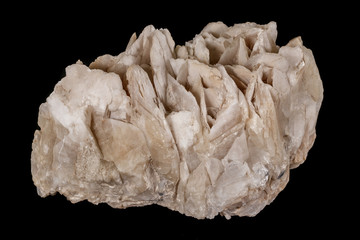 Macro mineral stone Calcite black background