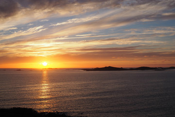 Sunset over island of Samson