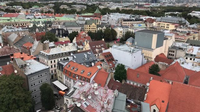 Aerial Riga olt town (cityscape above)