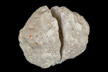 Macro mineral stone Quartz geode black background