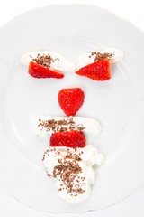 Emoticon make from strawberries saying - mind your body weight.
