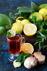 Ginger tea with lemon 