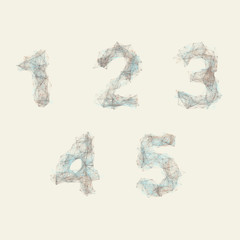 Light abstract network alphabet 12345