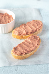 Sandwich with chicken liver pate