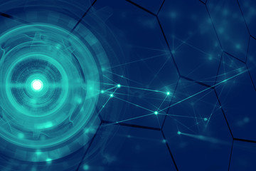 ai robotic, social internet of things, technology abstract futuristic cyber net web connect to...