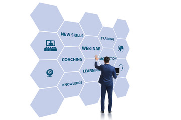 Businessman in online webinar concept