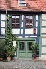 Crooked half-timbered house in the Uckermark