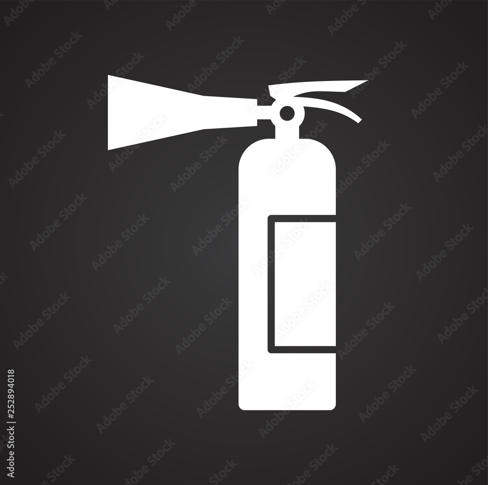 Poster Car fire extinguisher icon on background for graphic and web design. Simple vector sign. Internet concept symbol for website button or mobile app.