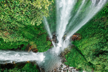 Bali waterfall Sekumpul, aerial view, north Bali, Indonesia