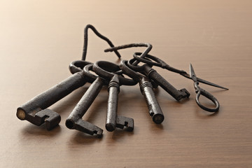 chiavi arrugginite mazzo fronte