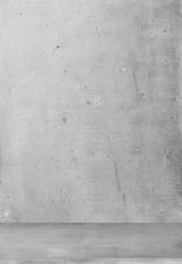 Concrete table and wall