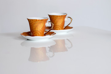 Cup of coffee and bean