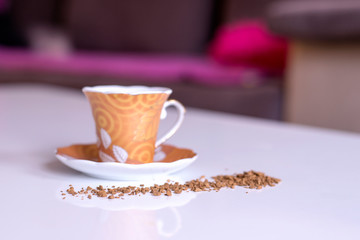 Cup of coffee and bean