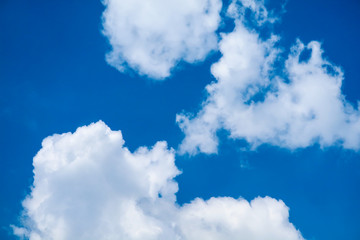 white heap cloud sunshine in tropical  blue sky soft cloud