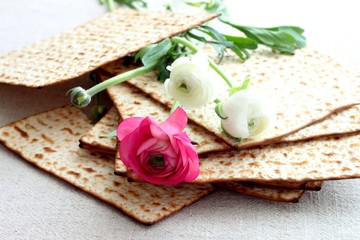 Jewish traditional Passover matzo bread 