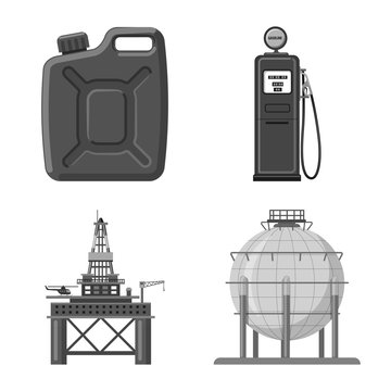 Vector illustration of oil and gas logo. Set of oil and petrol vector icon for stock.