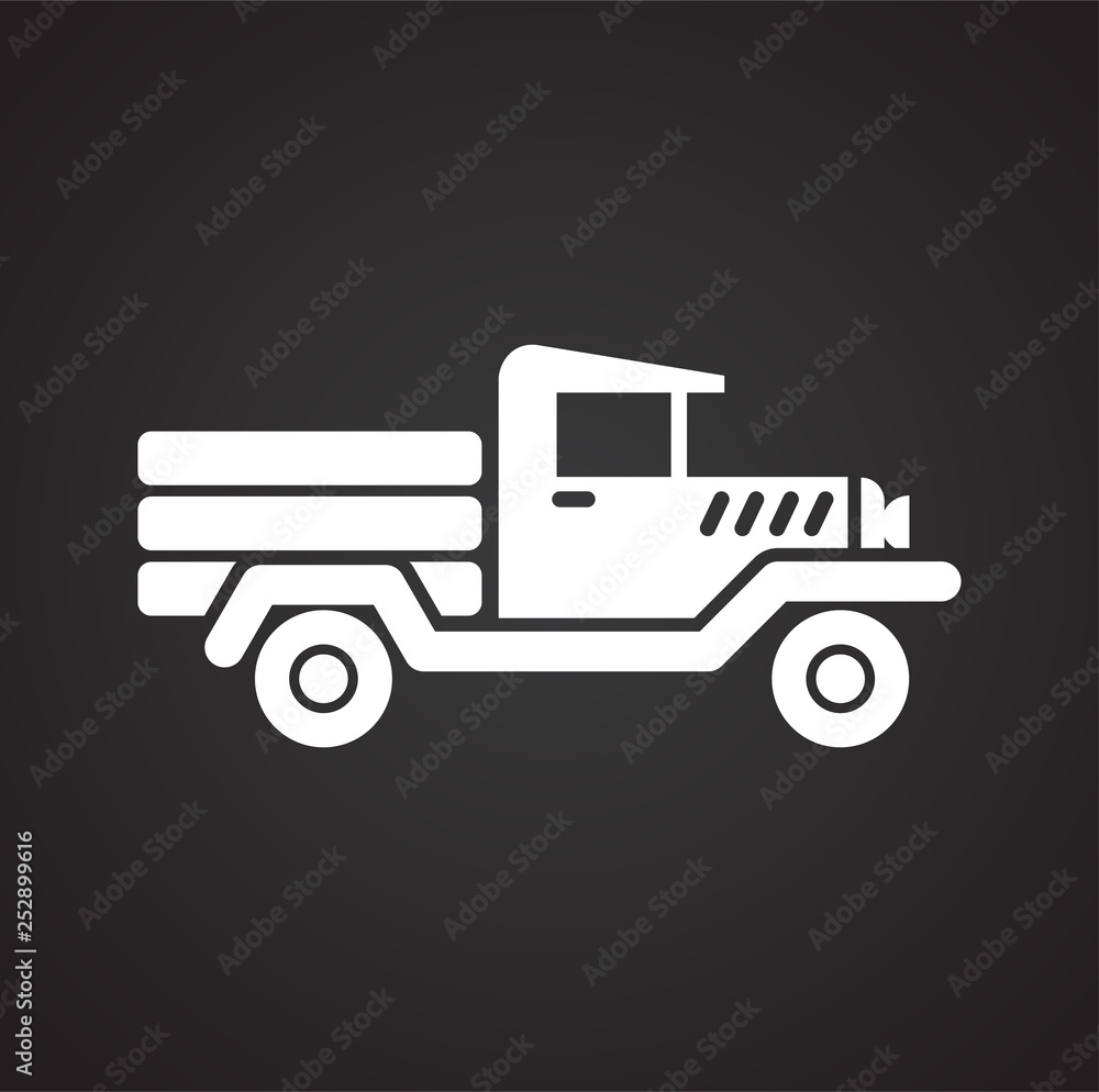 Poster Car icon on background for graphic and web design. Simple vector sign. Internet concept symbol for website button or mobile app.