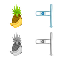 Isolated object of food and drink sign. Set of food and store stock vector illustration.