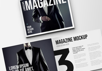 Open and Closed Landscape Magazine Mockup