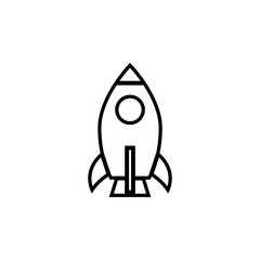 Rocket line icon, logo isolated on white background