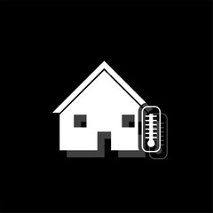 House temperature icon flat