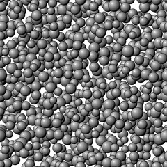 Vector monochrome texture, grayscale seamless pattern with chaotic overlay balls