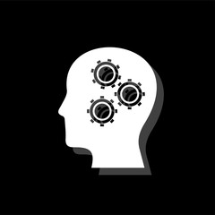 Gear head icon flat