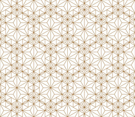 Seamless japanese pattern shoji kumiko in golden.