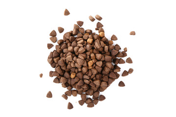 Dry pet food isolated on white background