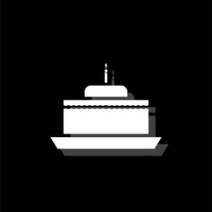 Birthday cake icon flat