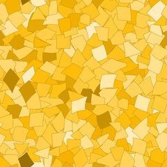 Abstract seamless pattern of big pieces of paper of different sizes in yellow colors